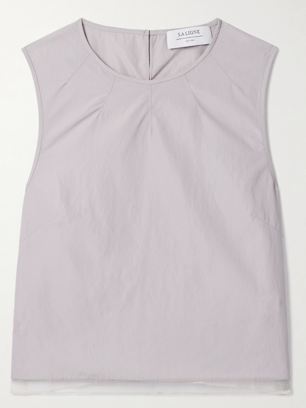 La Ligne Cosette Silk-Organza Trimmed Shell Tank